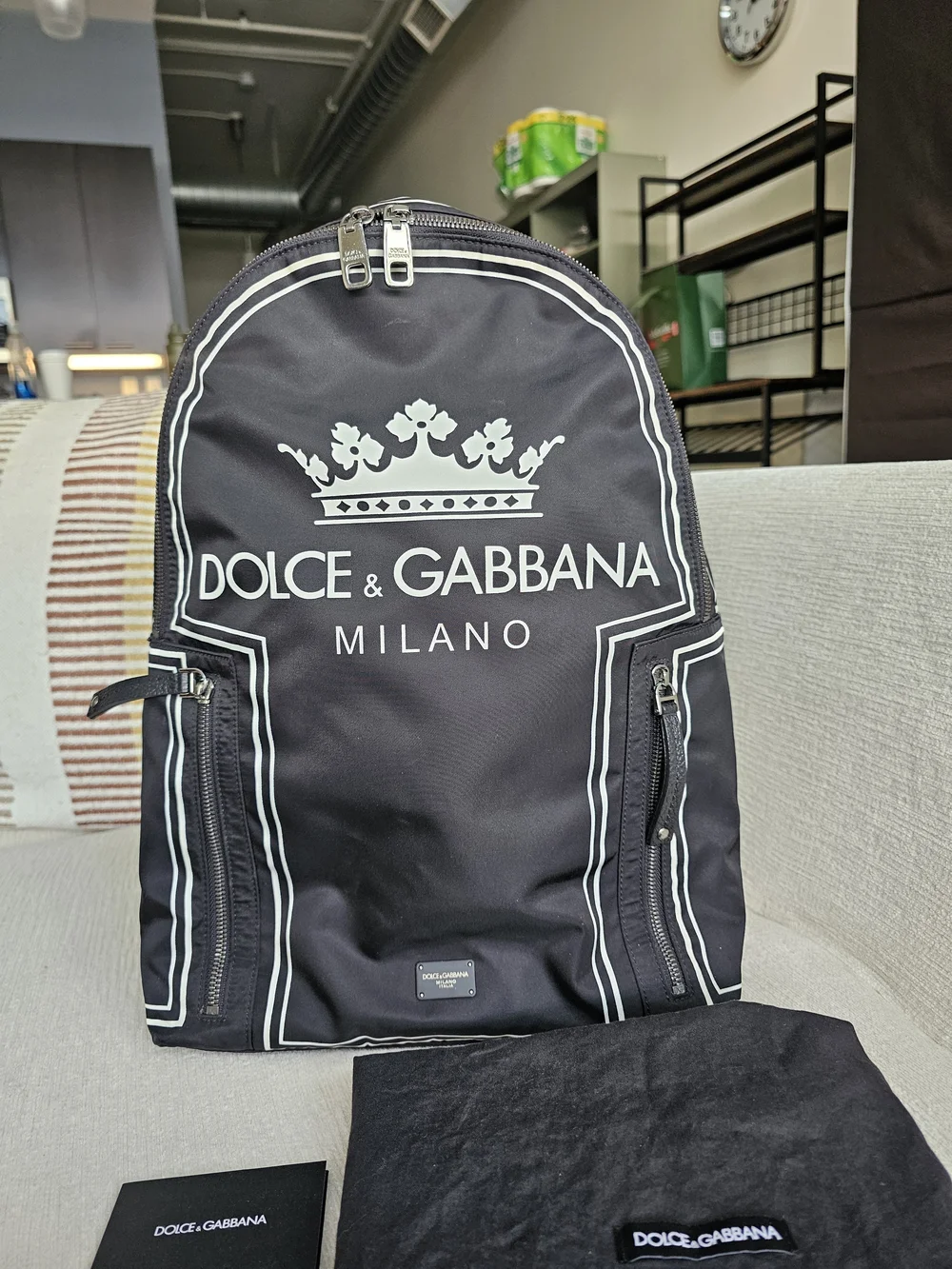 Dolce & Gabbana Milano Black Logo Backpack